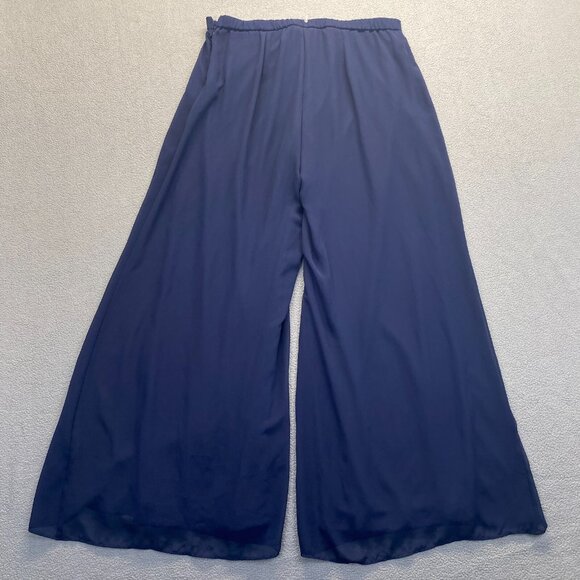 S.Levine‎ Women Zipper Pants Size Large Blue Stretch USA Made,Wide Leg - Picture 10 of 15